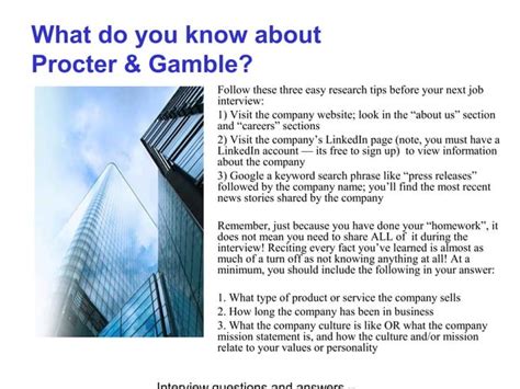 procter and gamble interview questions